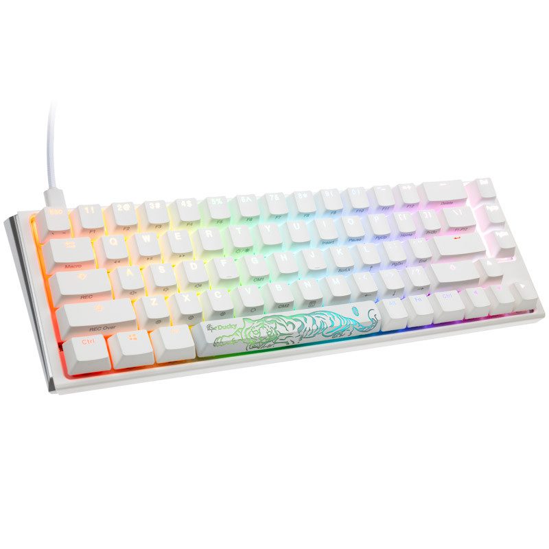 ducky one 3 classic pure white sf tastiera gaming rgb led mx brown us