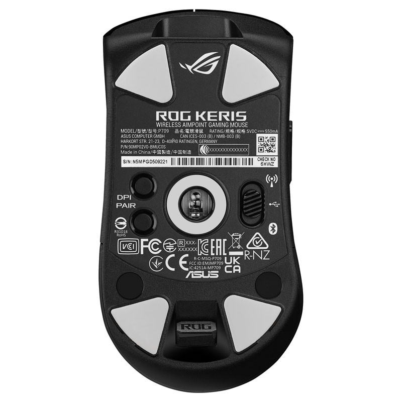 asus rog keris wireless aimpoint gaming mouse nero 6