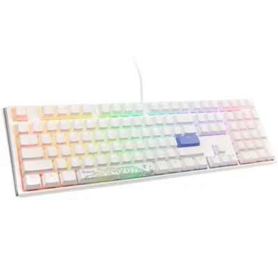 ducky one 3 classic pure white tastiera gaming rgb led mx blue us
